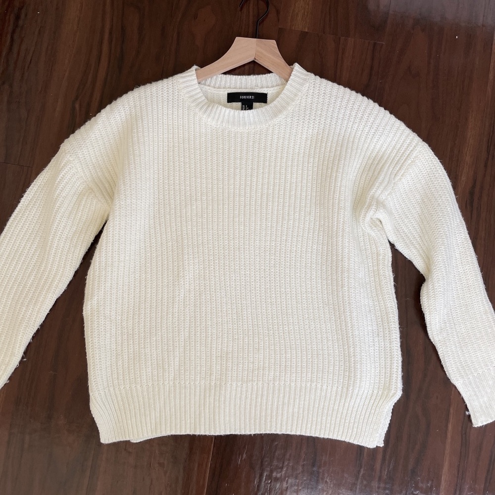 White knit sweater
